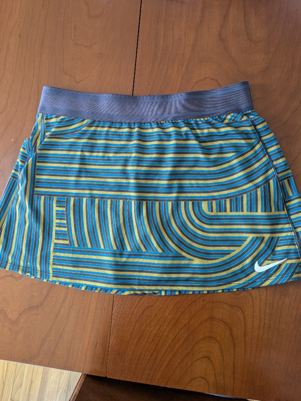 Nike Striped Athletic Skort - Blue & Yellow